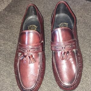 Florsheim Maroon Leather Tassel Loafers